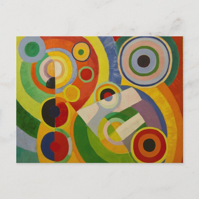 Cartão Postal Rhythm Joie de vivre por Robert Delaunay 1930 (Frente)