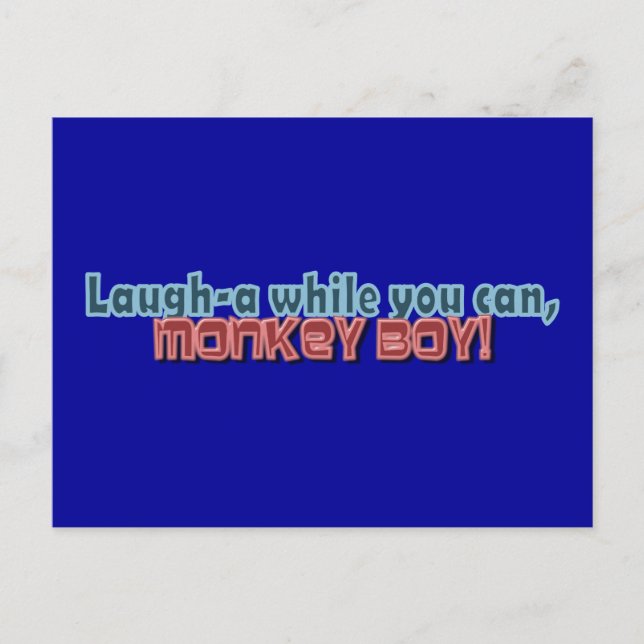 Cartão Postal Ria Enquanto Você Pode Design De Macaco (Frente)