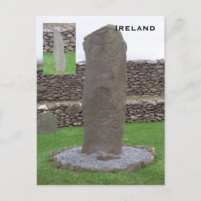 Cartão Postal Riasc Stone, Kerry, Irlanda (Frente)