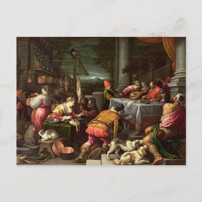 Cartão Postal Rich Man e Lazarus, 1590-95 (Frente)