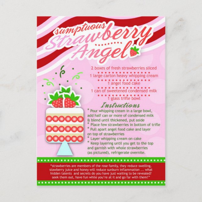 Cartão Postal Rich Recebe SUMPTUOUS STRAWBERRY ANGEL (Frente)