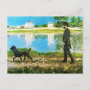 Cartão Postal Richard Gallo e seu cachorro por Gustave Caillebot