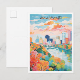 Cartão Postal Richmond Virgínia Arte Viagem 