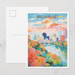 Cartão Postal Richmond Virgínia Arte Viagem 