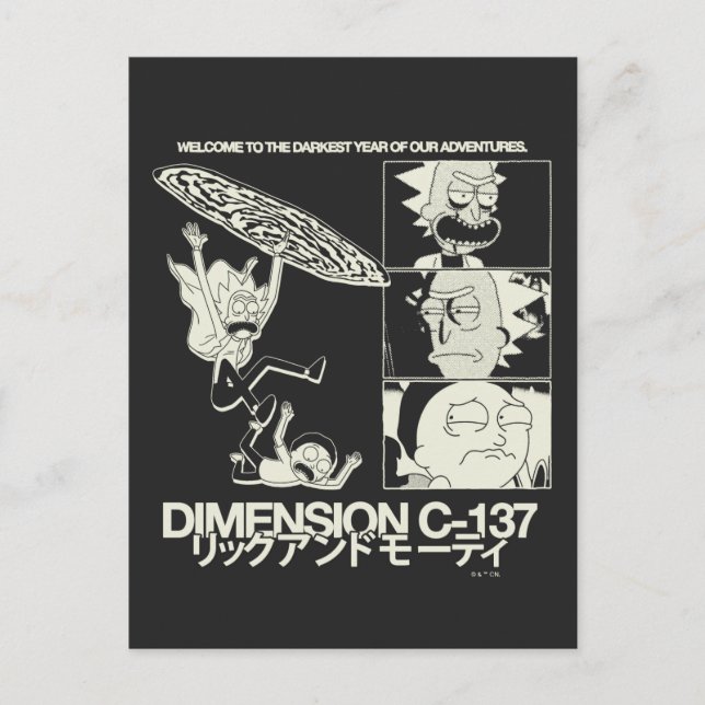 Cartão Postal RICK AND MORTY™ | Dimensão C-137 (Frente)