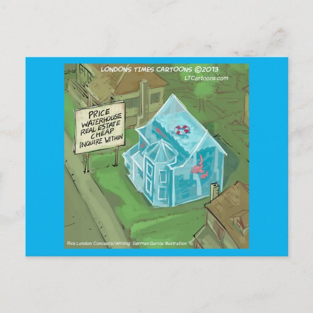 Cartão Postal Rick London Inundou House For Sale Comic (Frente)