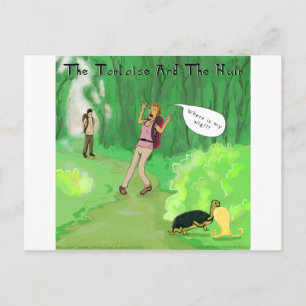 Cartão Postal Rick Londres Tartaruga E O Cabelo Peruca Engraçado