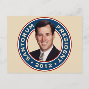 Cartão Postal Rick Santorum para o Presidente 2012