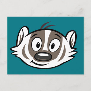 Cartão Postal Ricky Raccoon Face de Badger Boomer