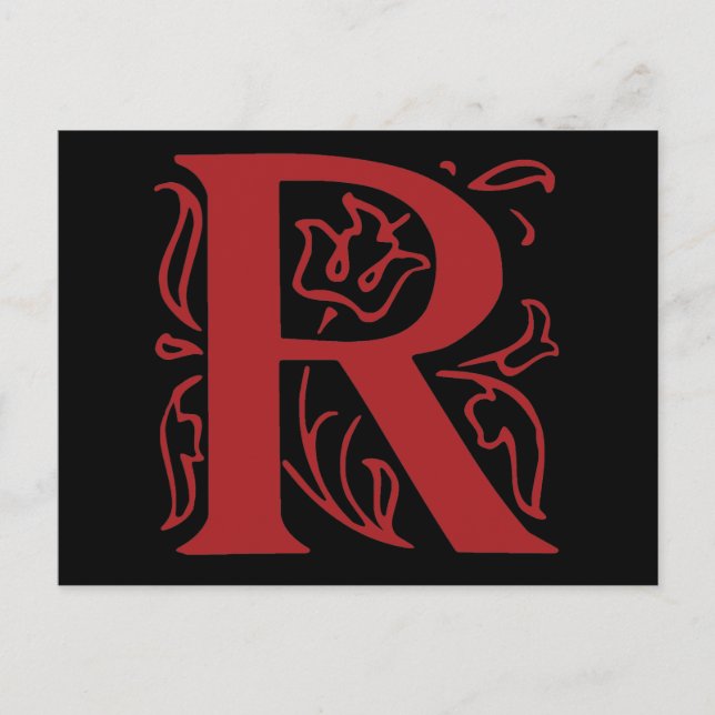 Cartão Postal Rico - Letra R (Frente)
