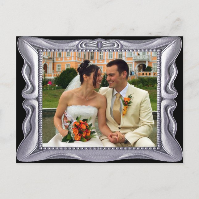 Cartão Postal Rico Silver Frame Adicionar Foto Aqui (Frente)