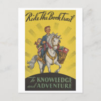 "Ride the Book Trail" Poster da Biblioteca de Vint
