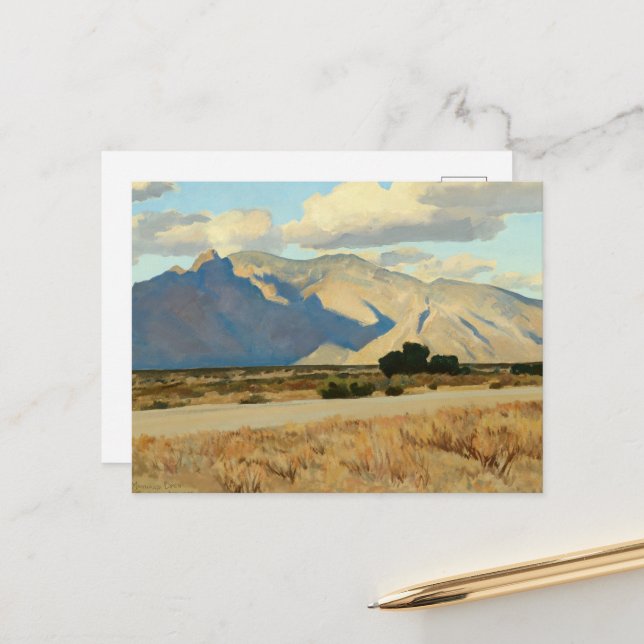 Cartão Postal Ridge e Rillito, Arizona de Maynard Dixon (Frente/Verso In Situ)