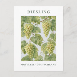 Cartão Postal Riesling Mosel Vintage Green Floral