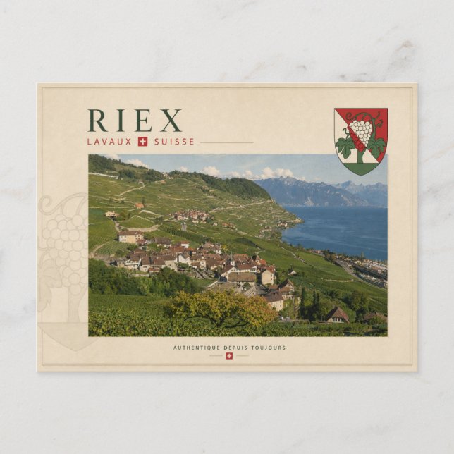 Cartão Postal Riex, Lavaux - Suíça (Frente)