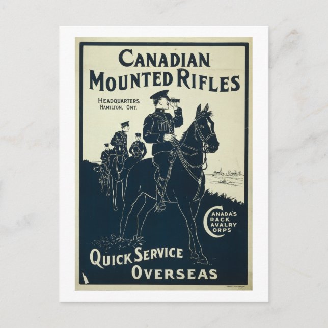 Cartão Postal Rifles Montados Canadenses (Frente)