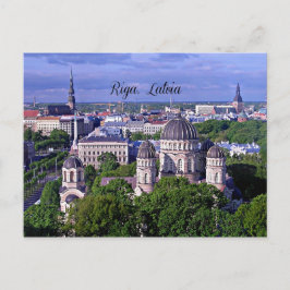 Cartão Postal Riga, paisagem urbana da Letónia
