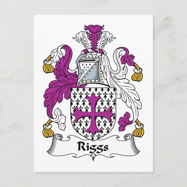 Cartão Postal Riggs Family Crest (Frente)