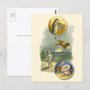 Cartão Postal Rima Tradicional da Mamãe Gansa Hey Diddle