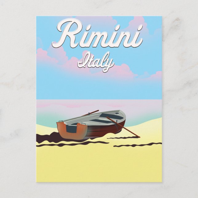 Cartão Postal Rimini Itália Beach poster (Frente)