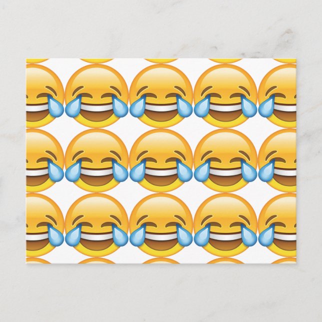 Cartão Postal Rindo de Lágrimas de Choro de Joy emoji (Frente)