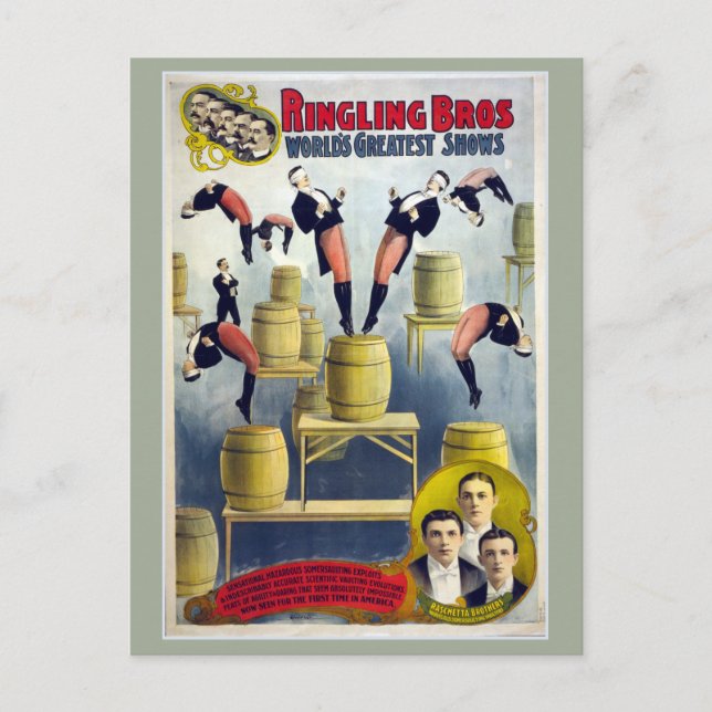 Cartão Postal Ringling Bros Vintage Circus (Frente)