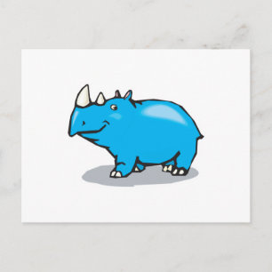 Cartão Postal rinoceronte azul
