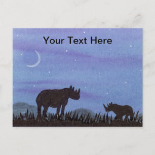 Cartão Postal Rinocerontes