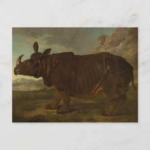 Cartão Postal Rinocerontes (Rhino) (Wild Animal) (por J.B. Oudry