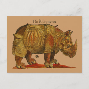 Cartão Postal Rinocerontes Rinocerontes de Vintage Rhino Durer A
