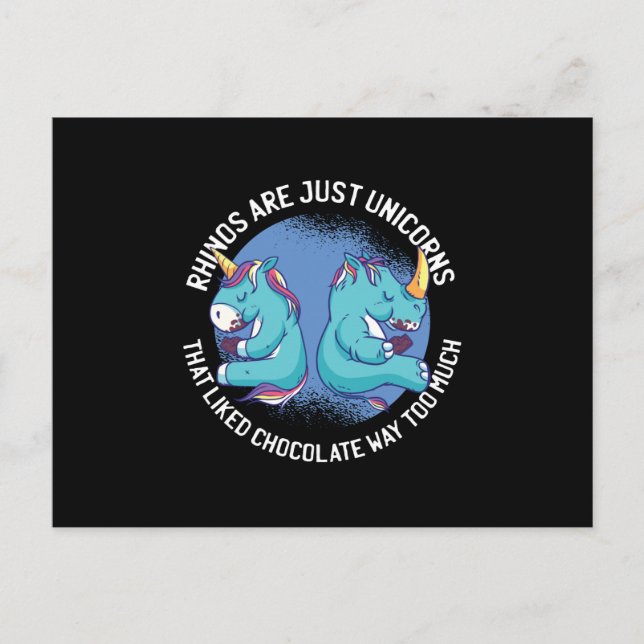 Cartão Postal Rinocerontes são apenas unicórnios (Frente)