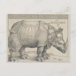 Cartão Postal Rinocerontes, Woodcut por Albrecht Durer