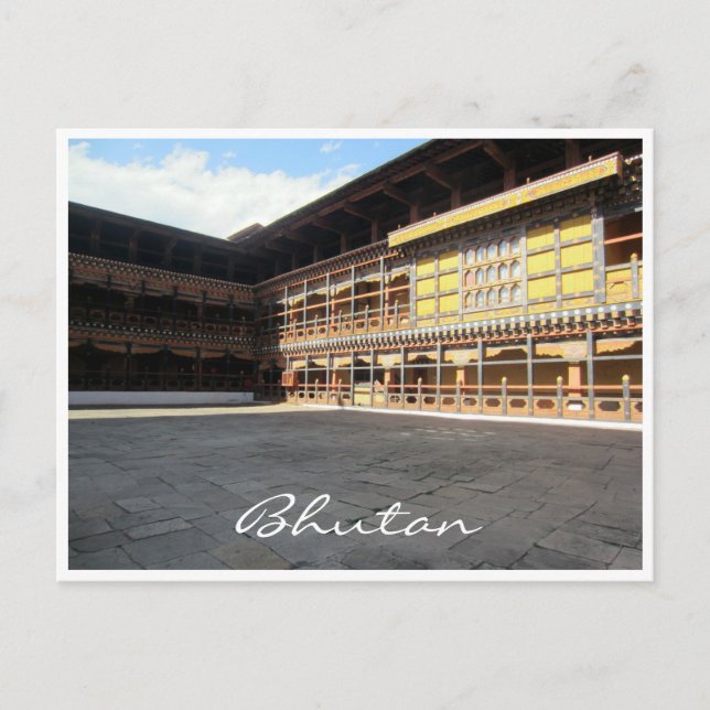 Cartão Postal rinpung dzong courtyard (Frente)