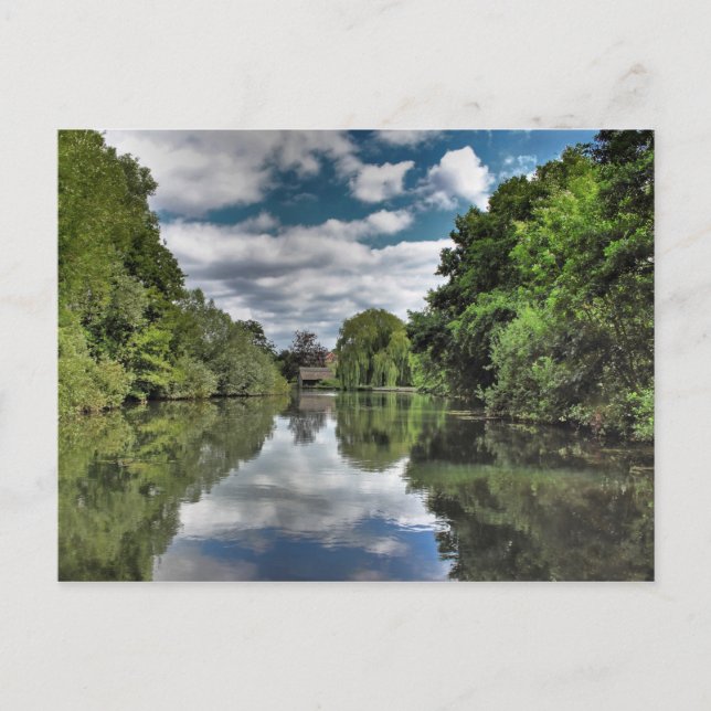 Cartão Postal Rio Bure Wroxham para Coltishall (Frente)