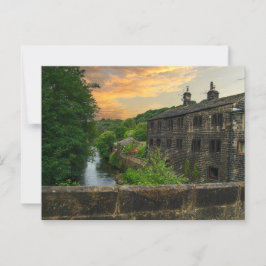 Cartão Postal Rio Calder a partir da Ponte Hawksclough