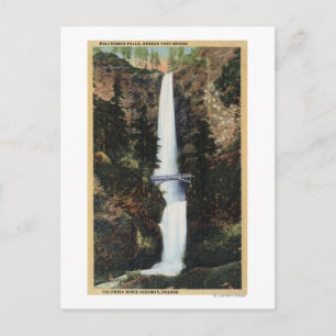 Cartão Postal Rio Columbia, OR - Multnomah Falls e Benson