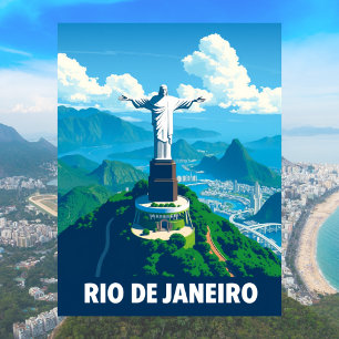 Cartão Postal Rio de Janeiro, Brasil Cristo Redentor Vintage