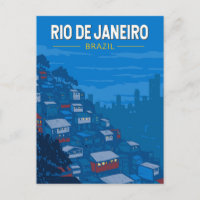 Rio De Janeiro Brasil Favela Viagem Arte Vintage