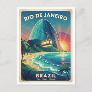 Cartão Postal Rio de Janeiro Brasil Viagem Anos 50 Retro