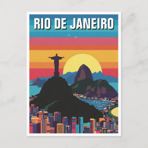 Cartão Postal Rio de Janeiro Cristo Retro Vintage