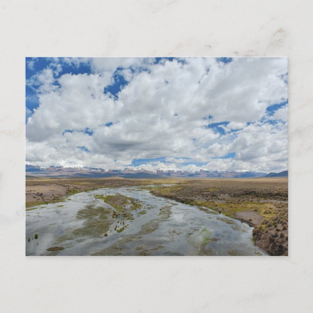 Cartão Postal Rio e montanhas, Bolívia. (Frente)