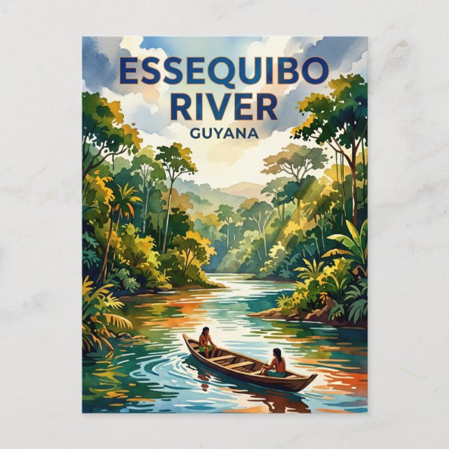 Cartão Postal Rio Essequibo Guiana (Frente)