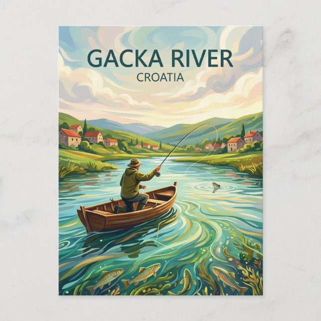 Cartão Postal Rio Gacka Croácia (Frente)
