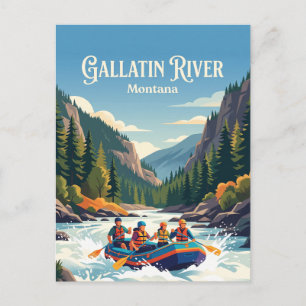 Cartão Postal Rio Gallatin Montana, EUA