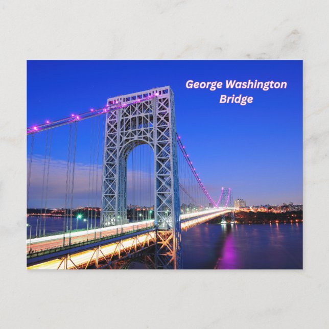 Cartão Postal Rio George Washington Bridge Hudson (Frente)