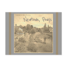 Rio Hafren Severn em Newtown, Powys Sepia