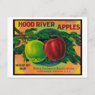 Cartão Postal Rio Hood River Apple Crate LabelHood, OU