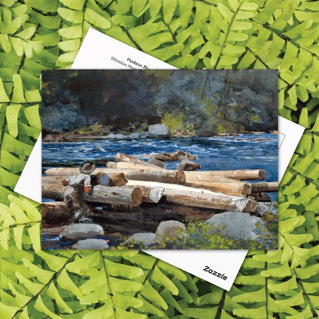 Cartão Postal Rio Hudson Adirondacks Winslow Homer (Criador carregado)