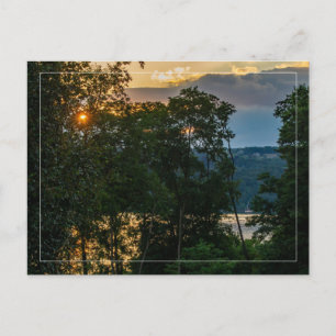 Cartão Postal Rio Hudson Verão Noite W/Cartão Postal Fronteiriço