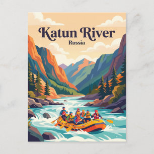 Cartão Postal Rio Katun Altai Rafting na Rússia